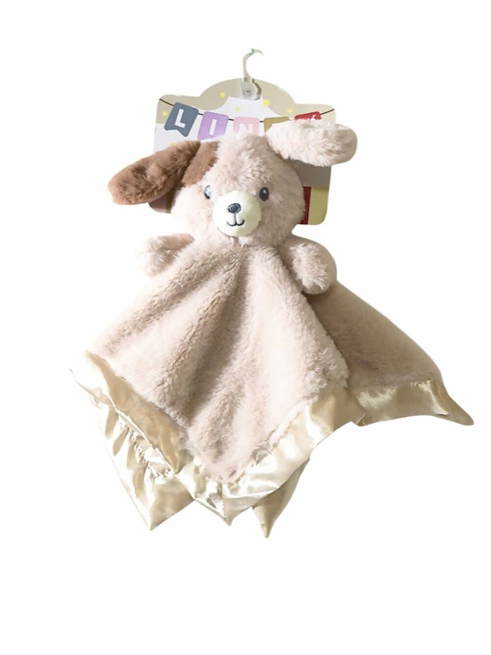 Linzy Dog Puppy Rattle Satin Lovey Security Blanket 14" X 14" NEW